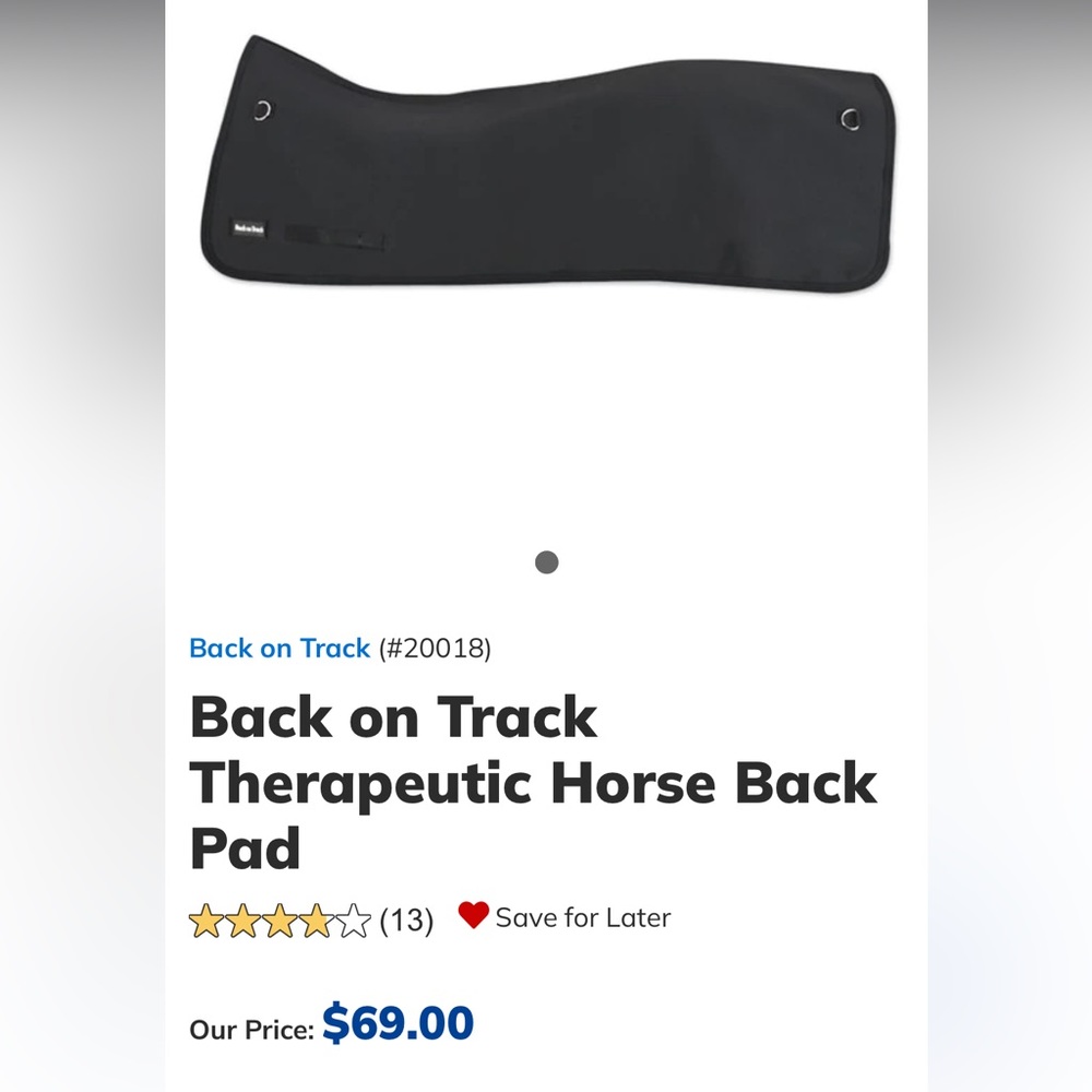 Back on track therapeutic horse, back pad